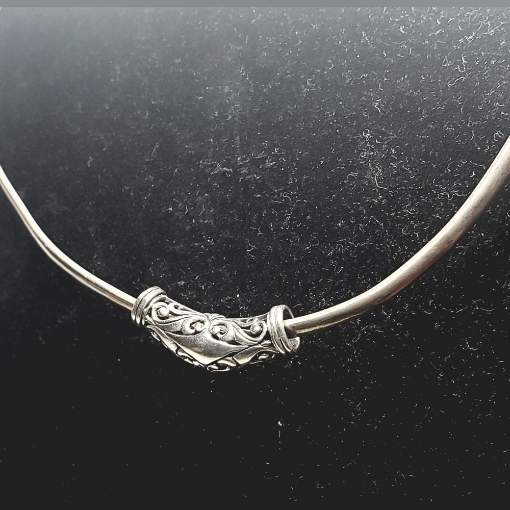 Floral Scrollwork Sterling Silver Slide Pendant